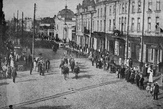 Československé části v čele s gen. Gajdou prochází Irkutskem, 1918